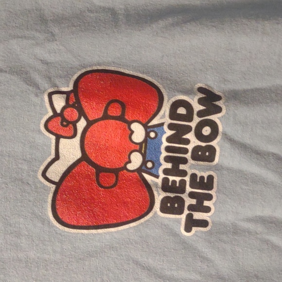 Hello Kitty Team behind the bow sz LG Port & company back hit graphic baby blue - Picture 3 of 7